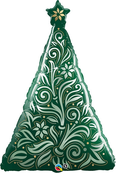 Damask Christmas Tree Balloon