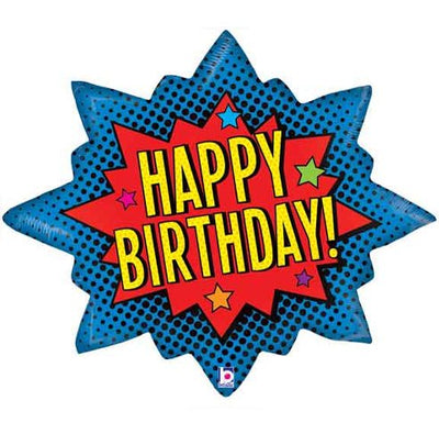 32" Superhero Birthday Burst - Premium Party Distribution
