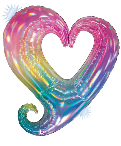 33" Chain of Hearts - Holographic Opal - Betallic - Premium Party Distribution