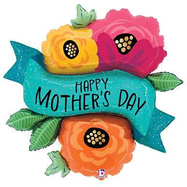 33" Fresh Flowers Mother's Day Banner - Premium Party Distribution