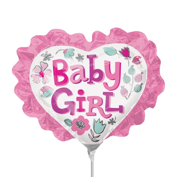 14 inch Baby Girl Heart Floral Ruffle