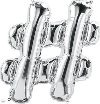 34" Balloon Hashtag - Silver - Premium Party Distribution