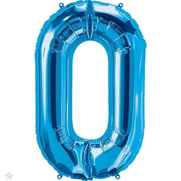 34" Balloon Number 0 - Blue - Premium Party Distribution