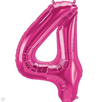 34" Balloon Number 4 - Magenta - Premium Party Distribution