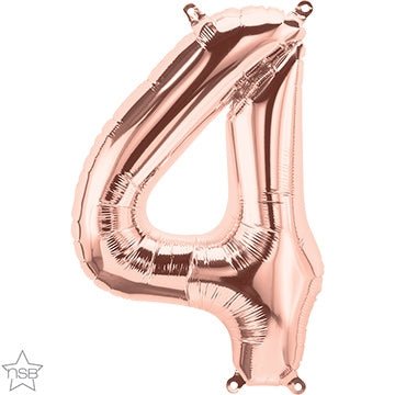 34" Balloon Number 4 - Rose Gold - Premium Party Distribution