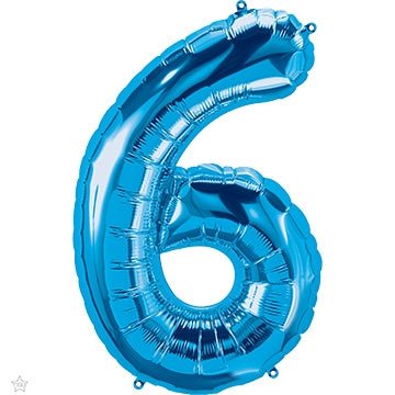 34" Balloon Number 6 - Blue - Premium Party Distribution