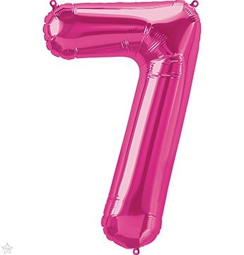 34" Balloon Number 7 - Magenta - Premium Party Distribution