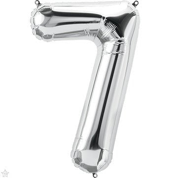34" Balloon Number 7 - Silver - Premium Party Distribution