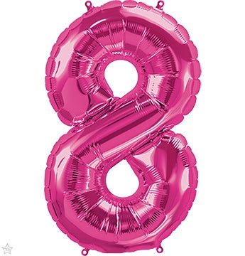 34" Balloon Number 8 - Magenta - Premium Party Distribution
