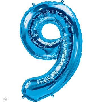 34" Balloon Number 9 - Blue - Premium Party Distribution
