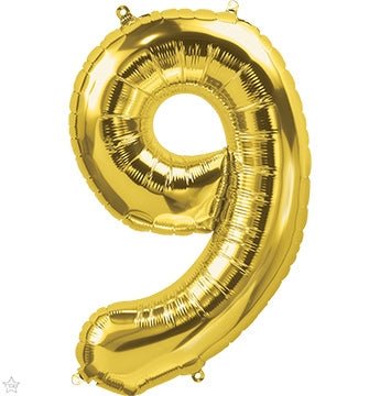 34" Balloon Number 9 - Gold - Premium Party Distribution