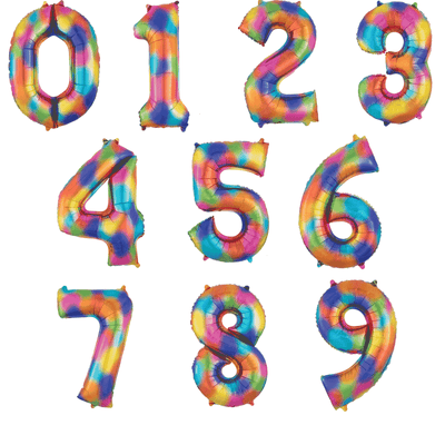 34" Balloon Numbers - Rainbow - Premium Party Distribution
