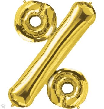 34" Balloon Percentage Sign - Gold - Premium Party Distribution