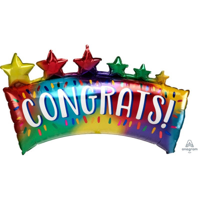 34" Congrats Star Banner (5ct) - Premium Party Distribution