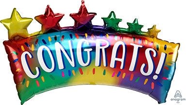 34" Congrats Star Banner - Premium Party Distribution