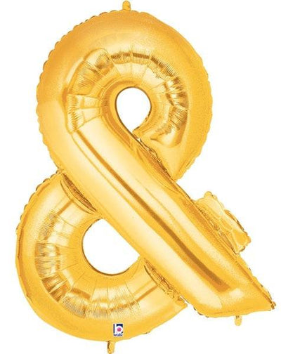 34" Megaloon Ampersand - Gold - Premium Party Distribution