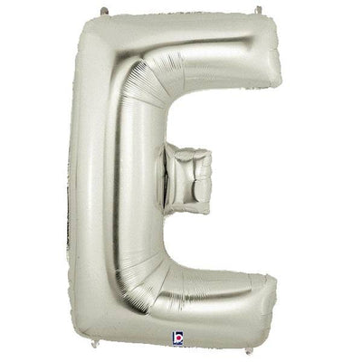 34" Megaloon Letter E - Silver - Premium Party Distribution