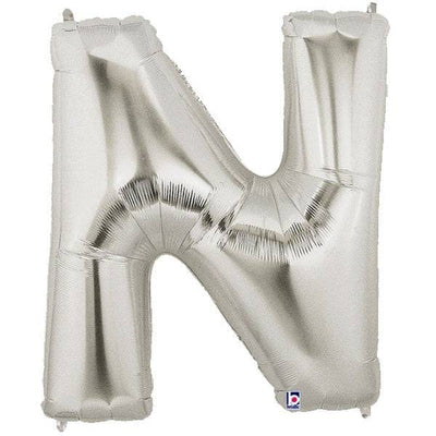 34" Megaloon Letter N - Silver - Premium Party Distribution