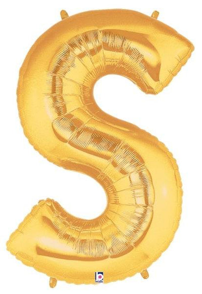 34" Megaloon Letter S - Gold - Premium Party Distribution