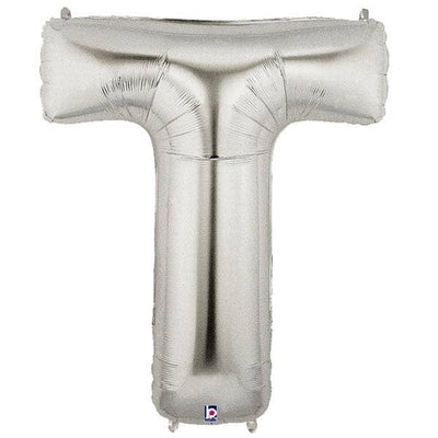 34" Megaloon Letter T - Silver - Premium Party Distribution