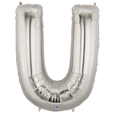34" Megaloon Letter U - Silver - Premium Party Distribution