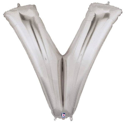 34" Megaloon Letter V - Silver - Premium Party Distribution
