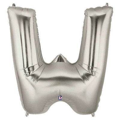 34" Megaloon Letter W - Silver - Premium Party Distribution