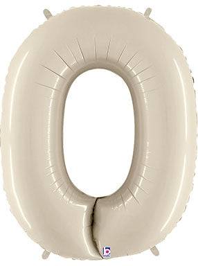 34" Megaloon Number 0 - White Sand - Premium Party Distribution