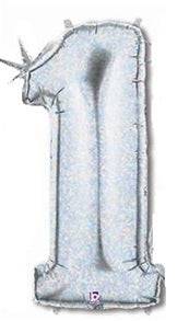 34" Megaloon Number 1 - Holographic - Premium Party Distribution