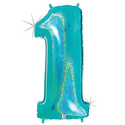34" Megaloon Number 1 - Robin's Egg Blue - Premium Party Distribution