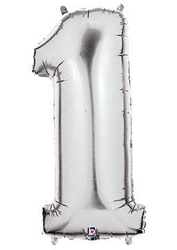 34" Megaloon Number 1 - Silver - Premium Party Distribution