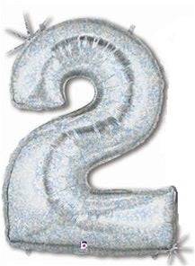 34" Megaloon Number 2 - Holographic - Premium Party Distribution