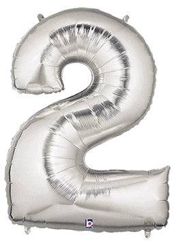 34" Megaloon Number 2 - Silver - Premium Party Distribution