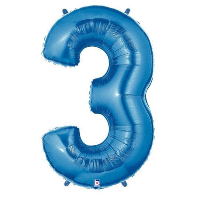 34" Megaloon Number 3 - Blue - Premium Party Distribution