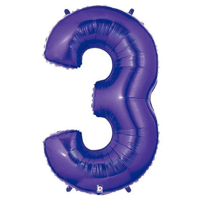 34" Megaloon Number 3 - Purple - Premium Party Distribution