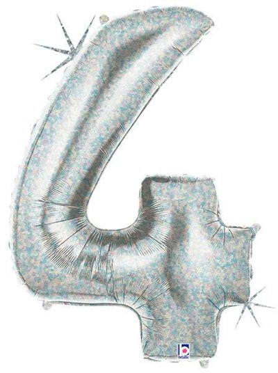 34" Megaloon Number 4 - Holographic - Premium Party Distribution