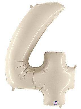 34" Megaloon Number 4 - White Sand - Premium Party Distribution