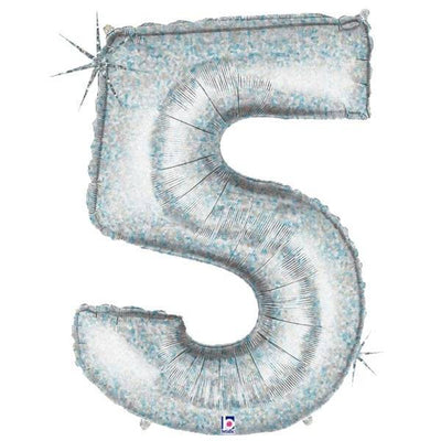 34" Megaloon Number 5 - Holographic - Premium Party Distribution