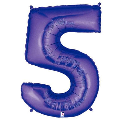 34" Megaloon Number 5 - Purple - Premium Party Distribution