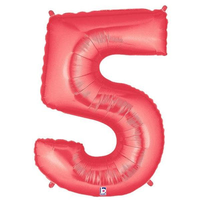 34" Megaloon Number 5 - Red - Premium Party Distribution