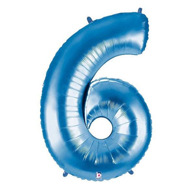 34" Megaloon Number 6 - Blue - Premium Party Distribution