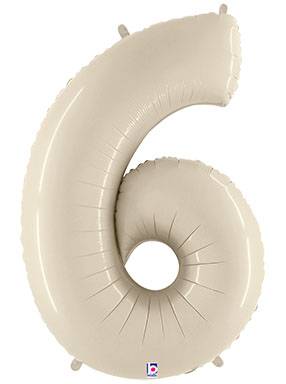 34" Megaloon Number 6 or 9 - White Sand - Premium Party Distribution