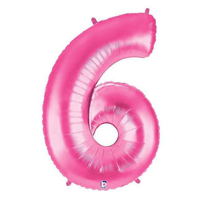 34" Megaloon Number 6 - Pink - Premium Party Distribution