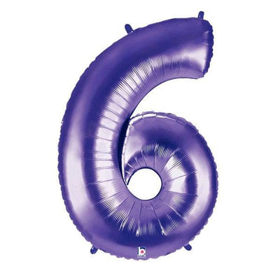 34" Megaloon Number 6 - Purple - Premium Party Distribution