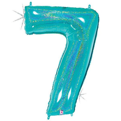 34" Megaloon Number 7 - Robin's Egg Blue - Premium Party Distribution