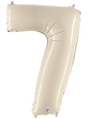 34" Megaloon Number 7 - White Sand - Premium Party Distribution