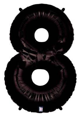34" Megaloon Number 8 - Black - Premium Party Distribution