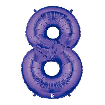 34" Megaloon Number 8 - Purple - Premium Party Distribution