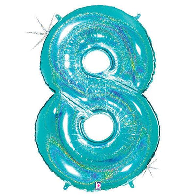 34" Megaloon Number 8 - Robin's Egg Blue - Premium Party Distribution