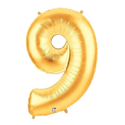 34" Megaloon Number 9 - Gold - Premium Party Distribution